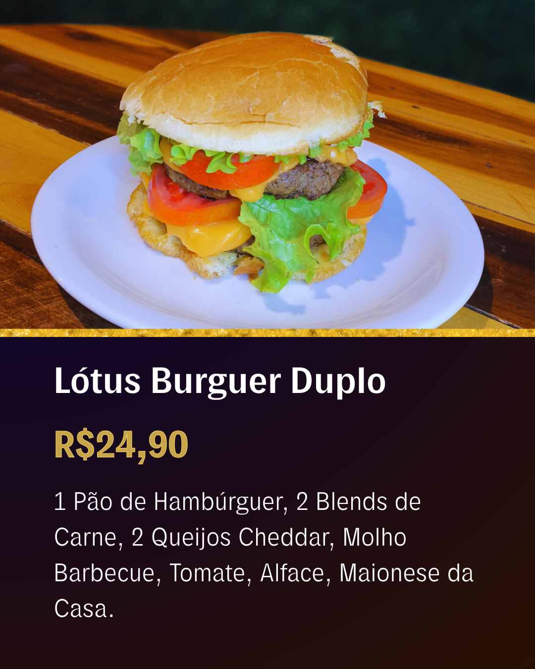 Lótus burguer duplo
